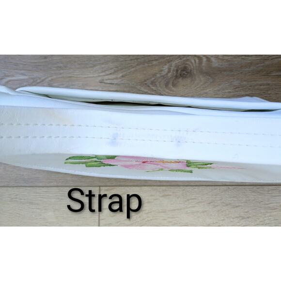 VTG 80s The Original Florida Keys White Pink Hibiscus Flower Shoulder Bag Purse - Picture 13 of 13